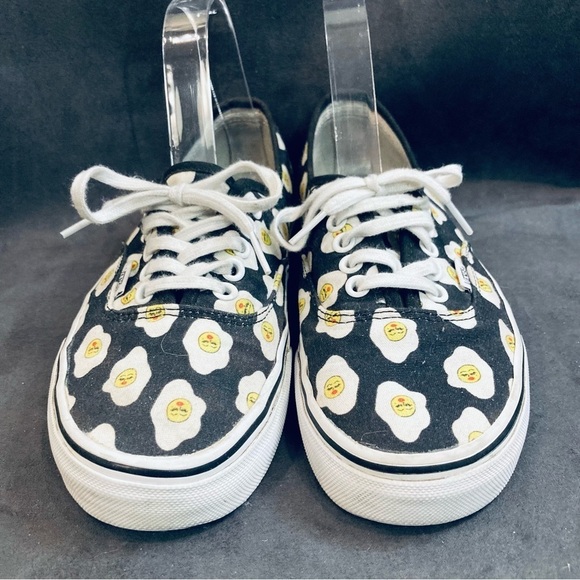 VANS & KENDRA DANDY Sz 8 Smiley  Egg Design Low Top Lace Up Skater Sneakers - Picture 2 of 12